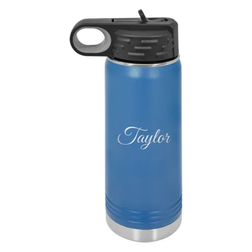 Personalized 20 oz water bottle, laser engraved