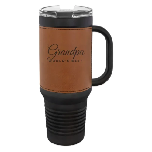 Personalized Leatherette 40 oz Tumbler with Handle